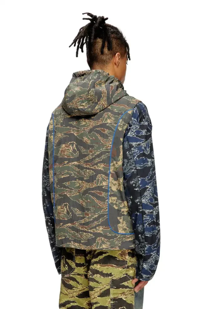 j-ostend-sl-camu Gilet à capuche avec imprimés camouflage mixtes