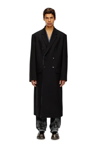 j-ritz Manteau long en laine cool avec détails en denim