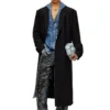 j-ritz Manteau long en laine cool avec détails en denim
