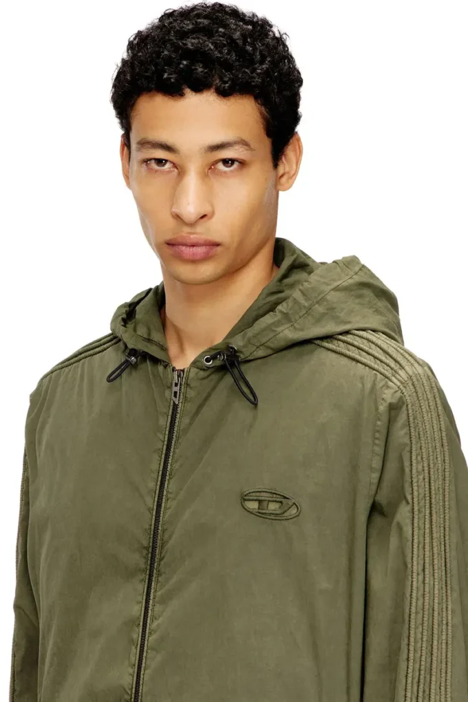 j-stitch Veste zippée à capuche en popeline de coton