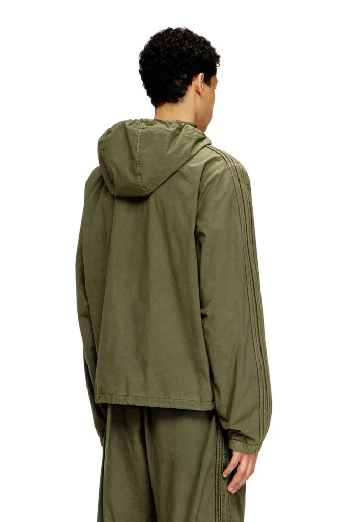 j-stitch Veste zippée à capuche en popeline de coton