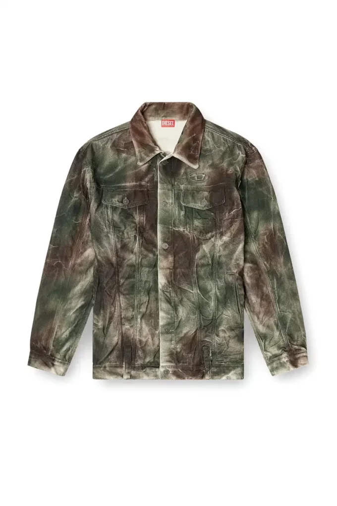 j-thug-jkt Veste trucker en toile camouflage froissée