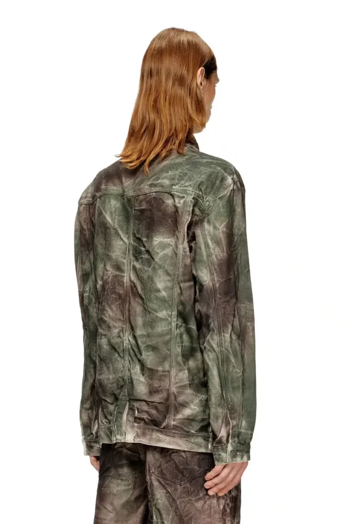 j-thug-jkt Veste trucker en toile camouflage froissée