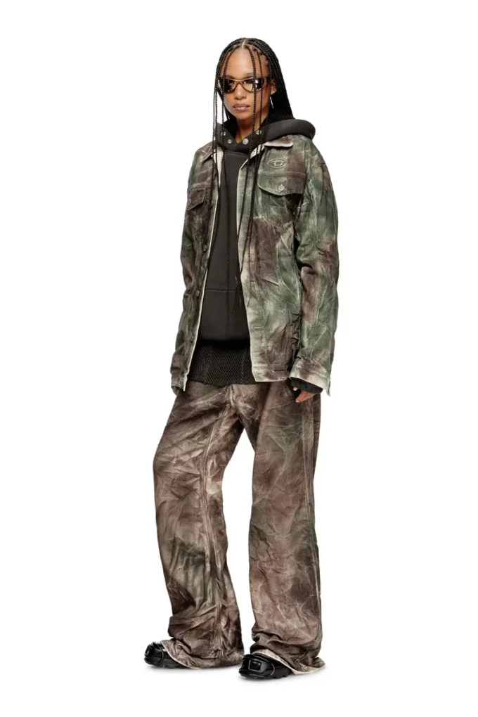 j-thug-jkt Veste trucker en toile camouflage froissée
