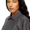 j-ting-fem Veste courte en laine mélangée Prince de Galles