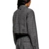 j-ting-fem Veste courte en laine mélangée Prince de Galles