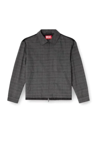 j-ting Veste coach en laine mélangée Prince de Galles et satin