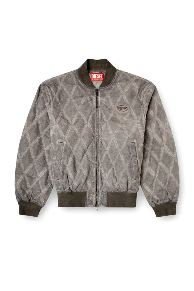 j-type-treat Blouson bomber matelassé à motif argyle