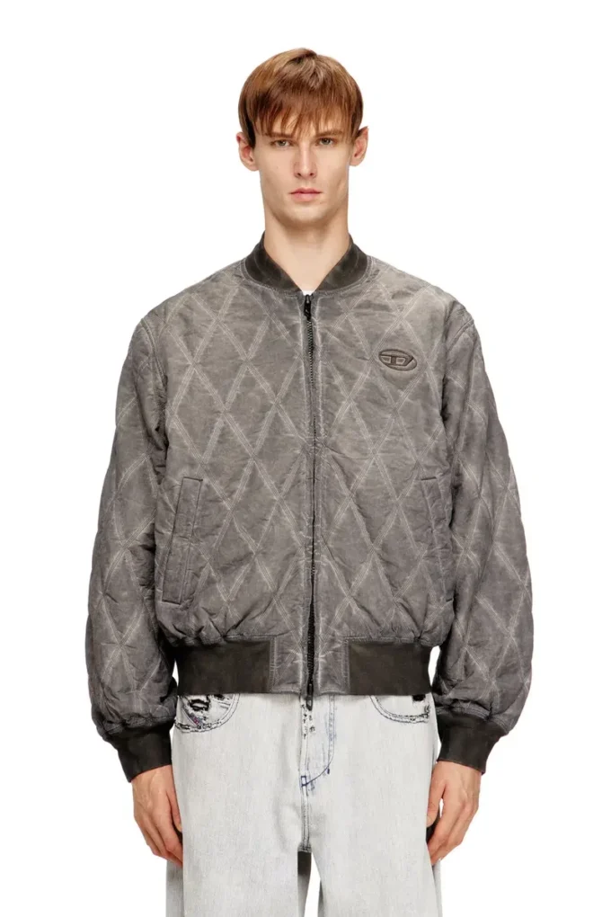 j-type-treat Blouson bomber matelassé à motif argyle