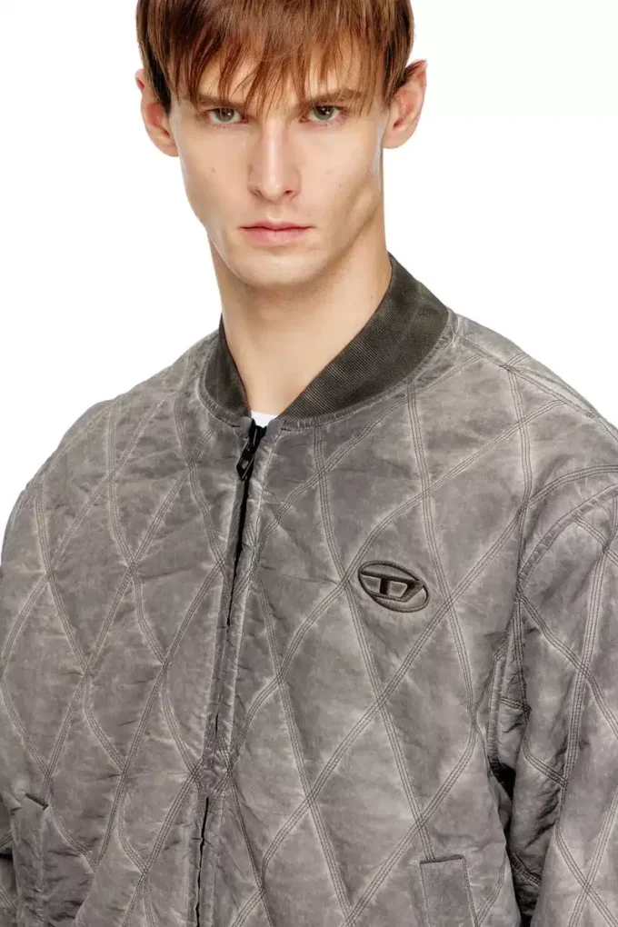 j-type-treat Blouson bomber matelassé à motif argyle