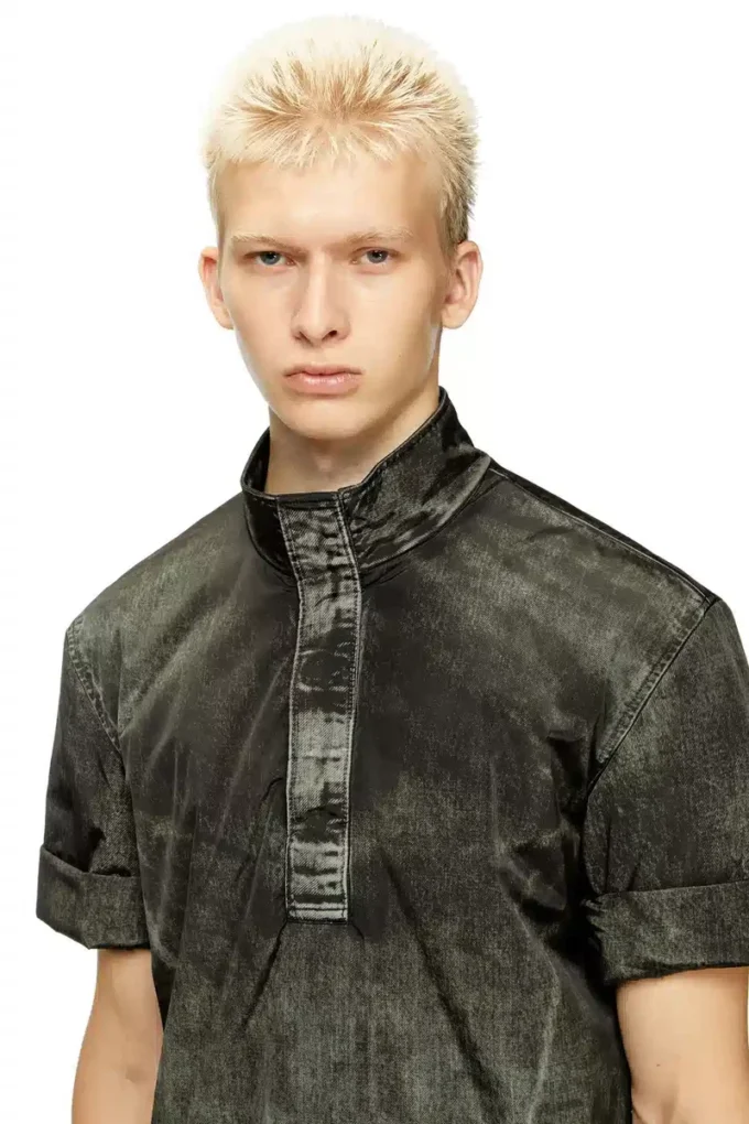 j-valois Veste à manches courtes en nylon effet denim