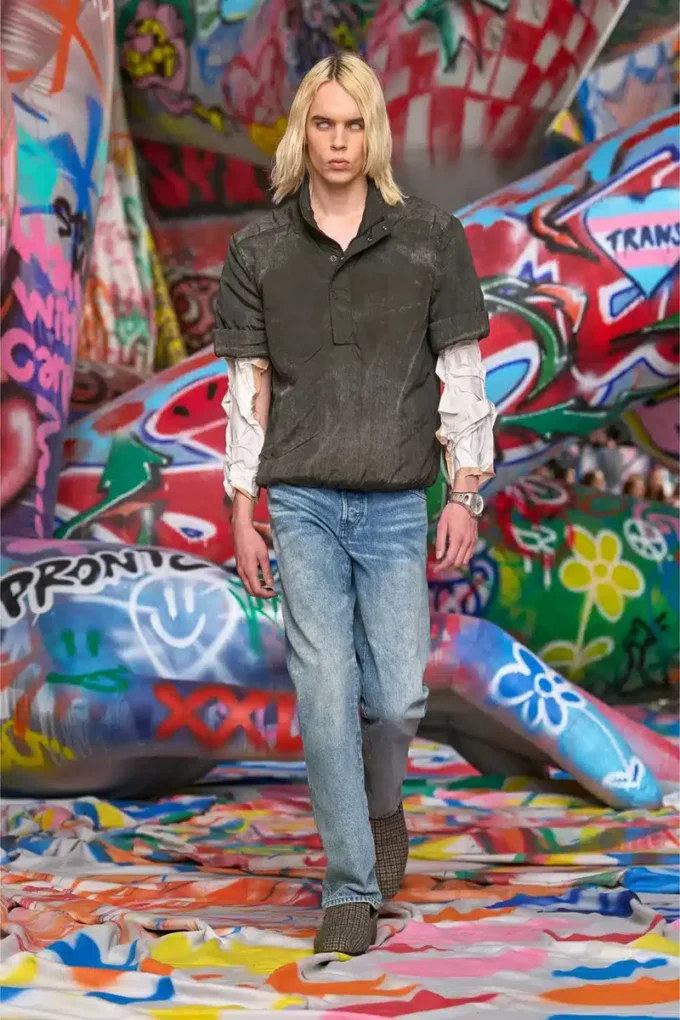j-valois Veste à manches courtes en nylon effet denim