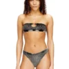 janette-dnm Soutien-gorge bandeau souple en coton côtelé avec bijou Oval D