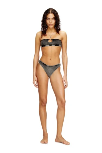 janette-dnm Soutien-gorge bandeau souple en coton côtelé avec bijou Oval D