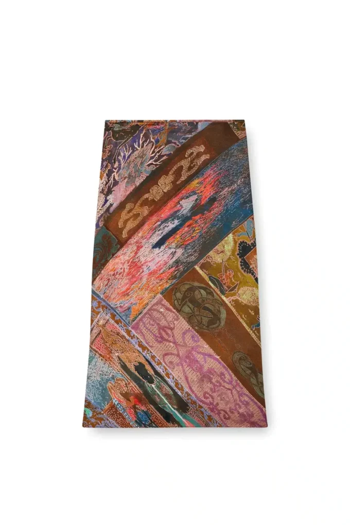 Jupe midi en viscose o-rchid avec imprimé héraldique