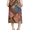 Jupe midi en viscose o-rchid avec imprimé héraldique