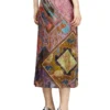 Jupe midi en viscose o-rchid avec imprimé héraldique