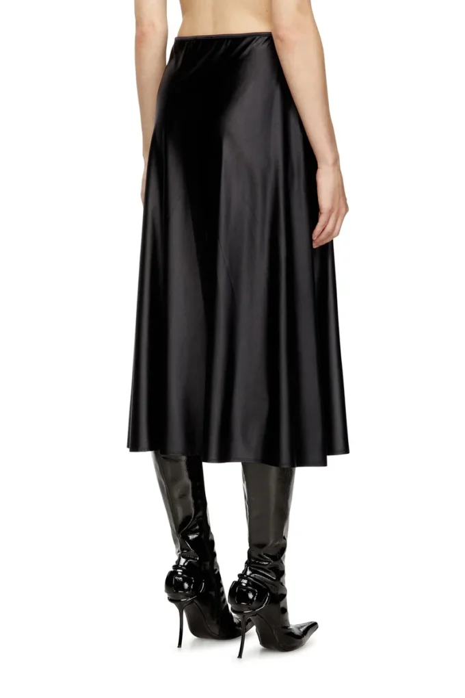 Jupe midi o-mori en nylon évasée