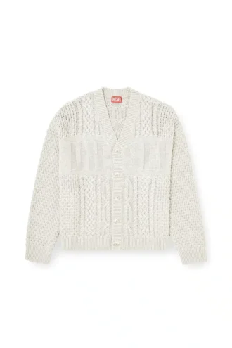 k-antoine Cardigan en maille torsadée avec logo Diesel