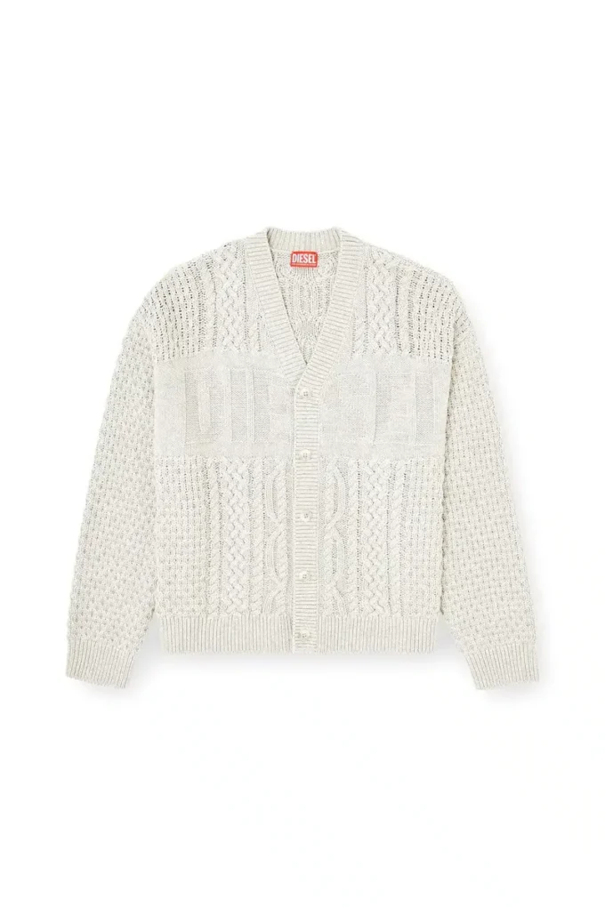 k-antoine Cardigan en maille torsadée avec logo Diesel