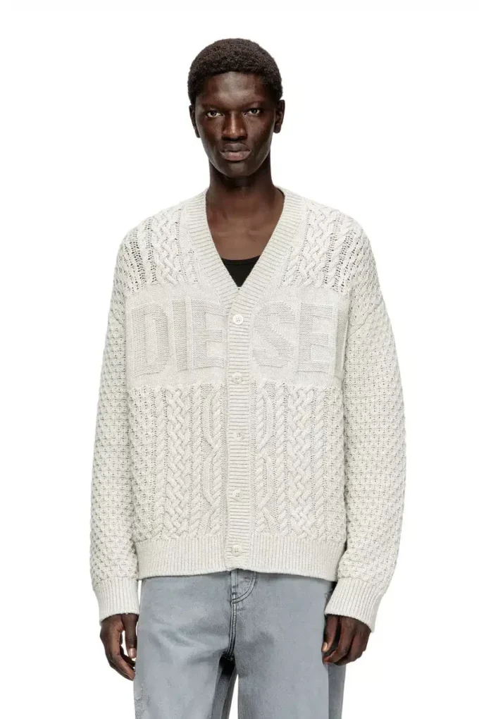 k-antoine Cardigan en maille torsadée avec logo Diesel