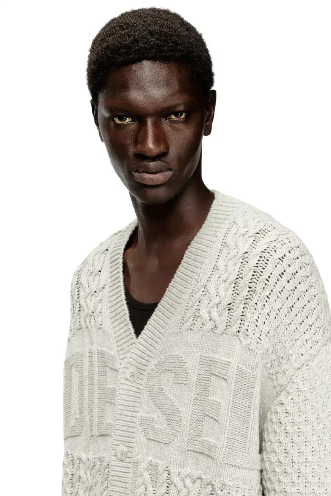 k-antoine Cardigan en maille torsadée avec logo Diesel
