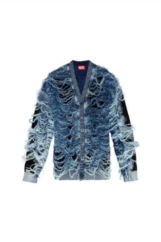 k-boboli Cardigan à col en V indigo délavé