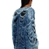 k-boboli Cardigan à col en V indigo délavé