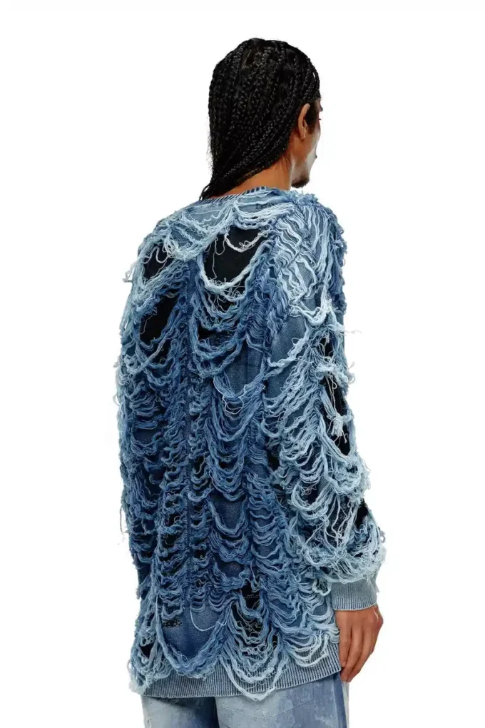 k-boboli Cardigan à col en V indigo délavé