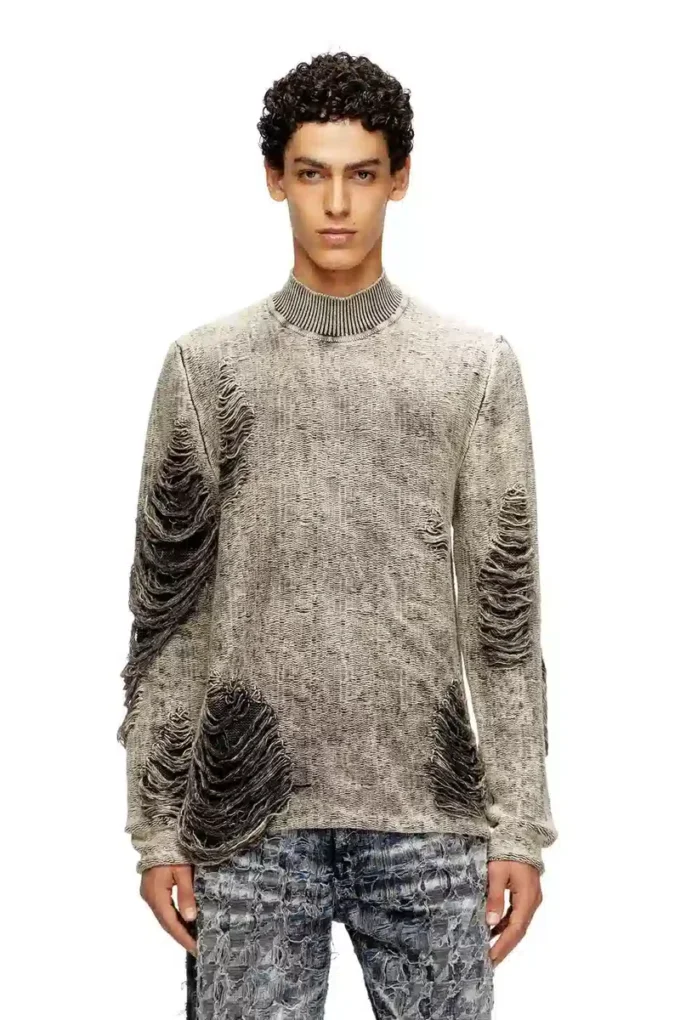 k-fjordi Pull déchiré avec fils flottants