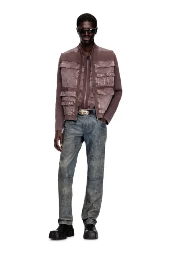 k-giulius Gilet zippé en maille avec poches cargo