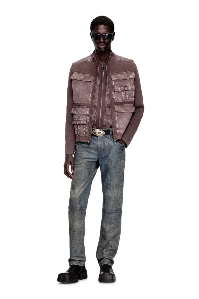 k-giulius Gilet zippé en maille avec poches cargo