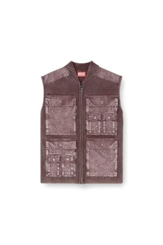 k-giulius Gilet zippé en maille avec poches cargo