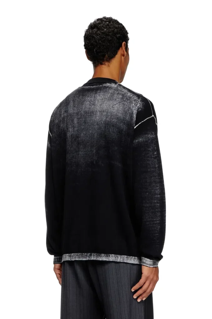 k-larence-cardigan-b Cardigan en coton imprimé inversé