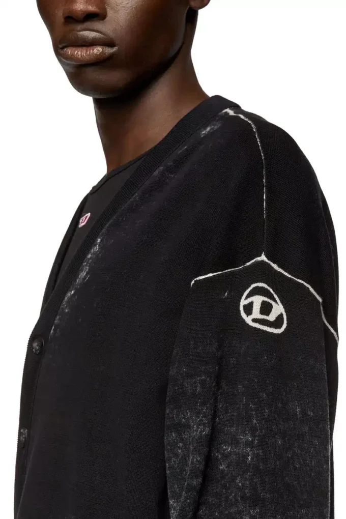 k-larence-cardigan-b Cardigan en coton imprimé inversé