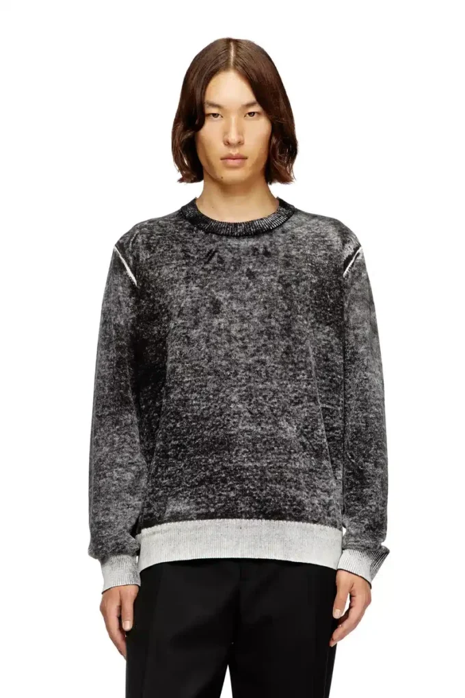 k-laurent Pull avec imprimé inversé délavé