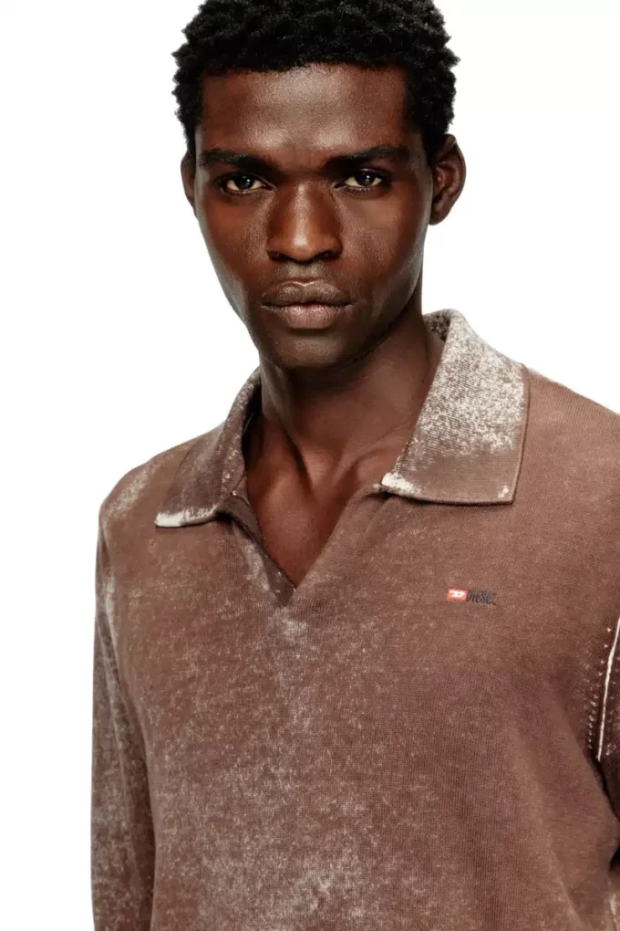 k-lawrence Pull polo avec imprimé délavé à l&rsquo;envers