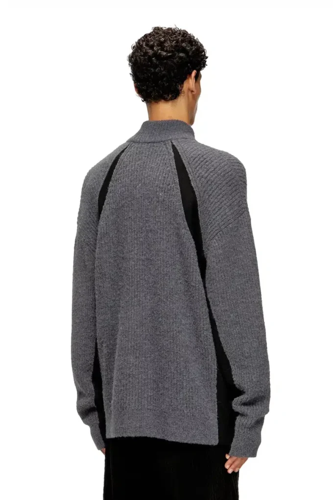 k-lollo-tn Pull en mélange d&rsquo;alpaga avec empiècements contrastés