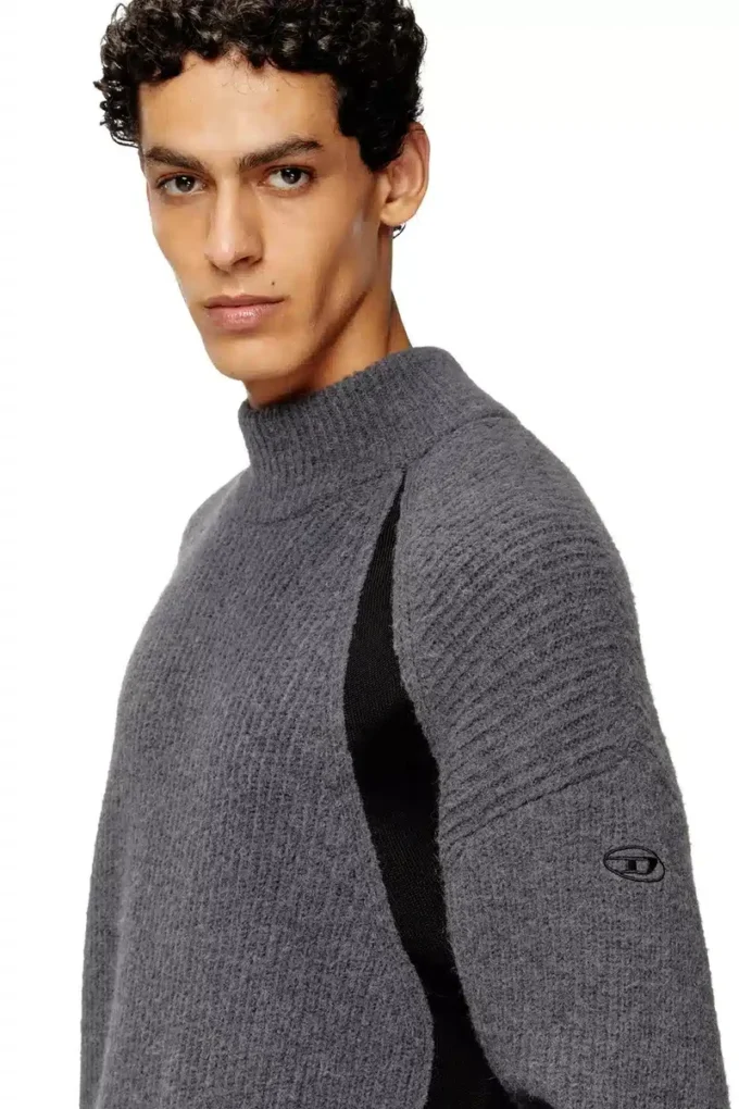 k-lollo-tn Pull en mélange d&rsquo;alpaga avec empiècements contrastés
