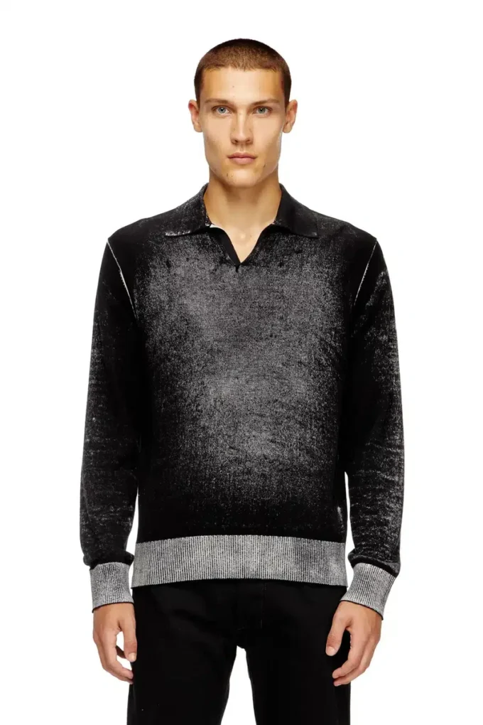 k-lorenzo Pull polo à imprimé inversé