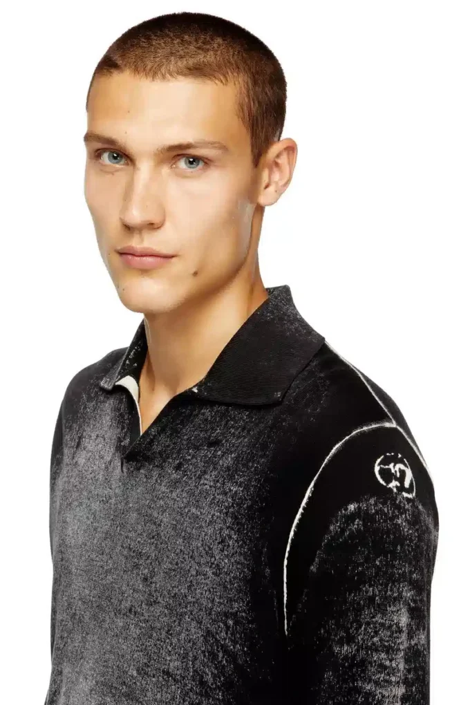 k-lorenzo Pull polo à imprimé inversé