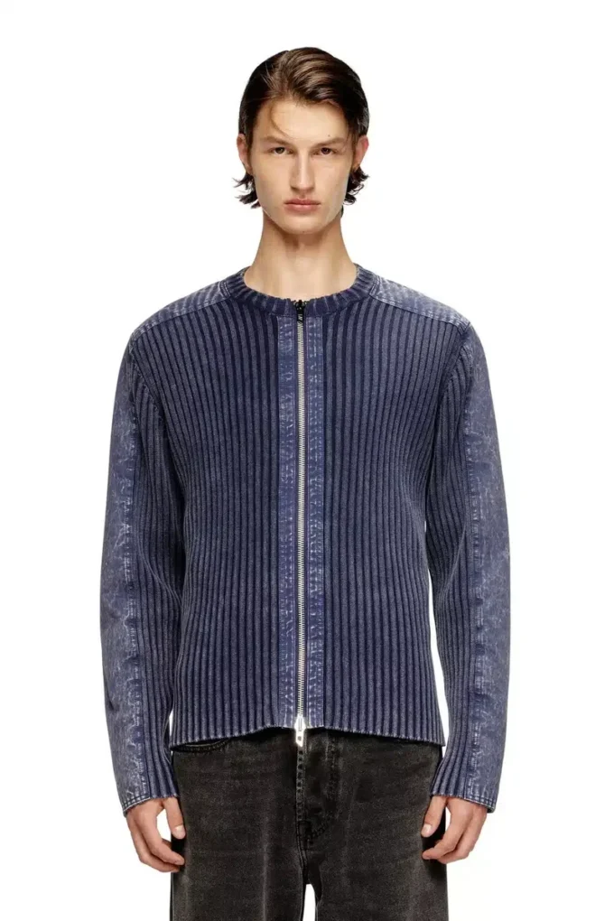 k-matty Cardigan zippé avec empiècements contrastés