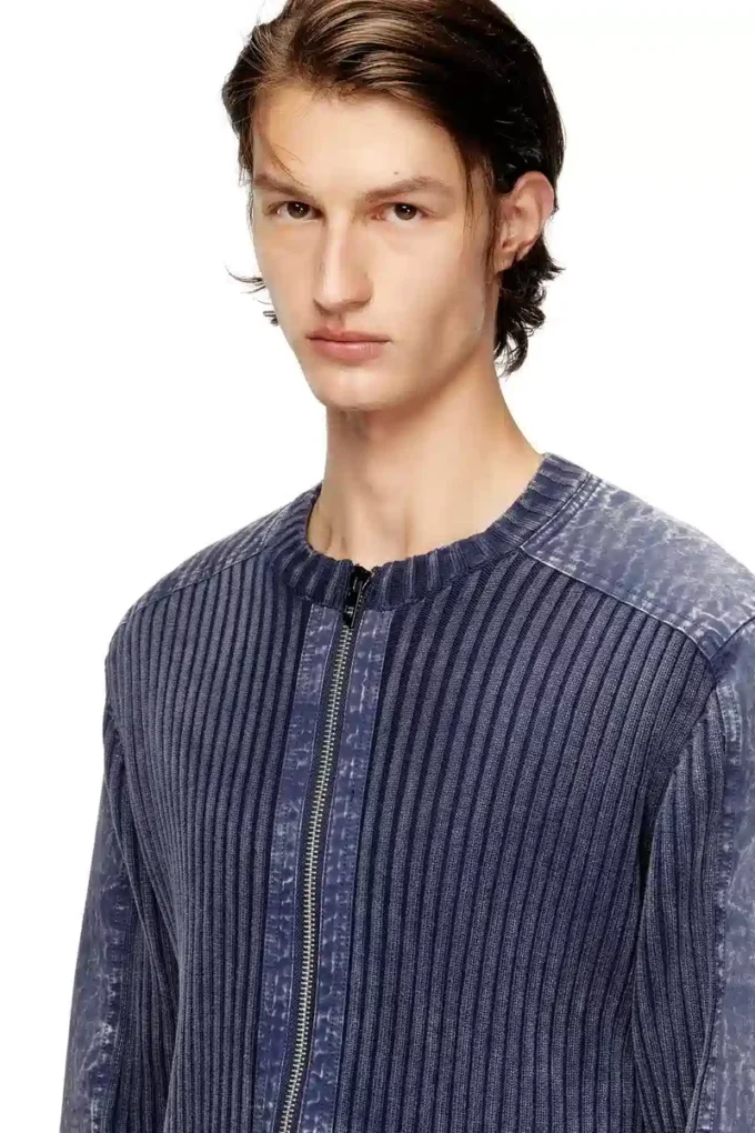 k-matty Cardigan zippé avec empiècements contrastés