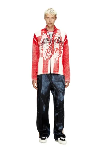 k-oliba-jkt Cardigan zippé à rayures imprimées à l&rsquo;intérieur