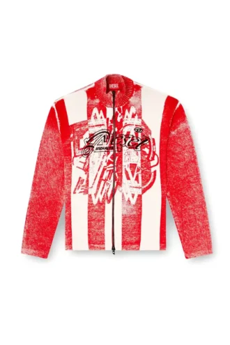 k-oliba-jkt Cardigan zippé à rayures imprimées à l&rsquo;intérieur