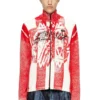 k-oliba-jkt Cardigan zippé à rayures imprimées à l&rsquo;intérieur