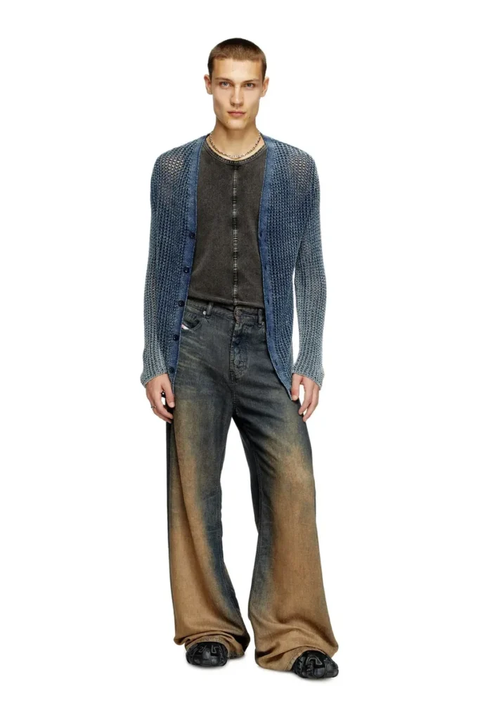 k-redram Cardigan en maille denim