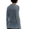 k-redros Pull en maille ajourée en fil denim