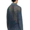 k-squared Pull polo en maille ouverte en fil denim
