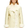 l-aconic Veste en peau lainée vernie
